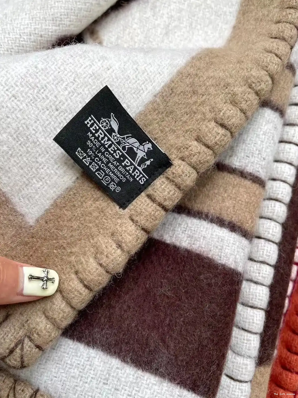 BLANKET TATERSALE WOOL THROW HERMES 0623